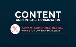Content and on-page optimization