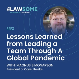 Podcast image of magnus simonarson discussing pandemic leadership on lawsome s2e3.