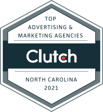 2021 clutch award badge for top north carolina advertising and marketing agencies.