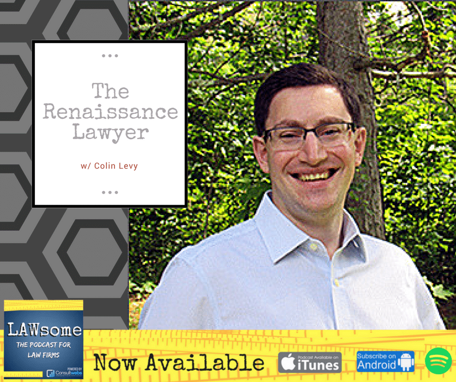 Podcast episode card highlighting renaissance lawyers through historical and legal imagery.