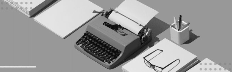 Vintage typewriter desk scene