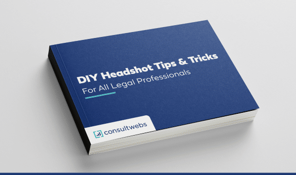 Guidebook for legal professionals on mastering headshots, featuring a dark blue cover and sleek design.