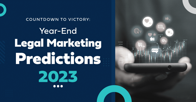 2023 legal marketing forecast: trends and analytics displayed on a smartphone.